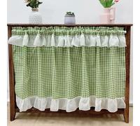 ArtisticHome Natural Green Polyester Cafe Curtain for Kitchen Window, Romantic Window Curtain with Pleats for Bedroom Window Treatment Girls Room Bookshelf Decor