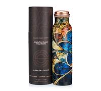 ArtisticPrint Copper Water Bottle- 1 litre/34 oz,Leak Proof - Pure Copper,BPA Free,Perfect Copper Vessel for Sports, Fitness, Yoga. Smooth finish & Artistic Print Pattern