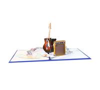 Artistics Guitar Card Handmade Paper Surprise Accessory For Many Occasion Unisex Any Ages Men And Women Holiday Celebration Card
