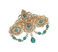 Artistics Hollow Out Arabic Crystals Brooch with Tassels Embellishment for Morocco Bridal Formal Brooch
