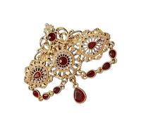 Artistics Hollow Out Arabic Crystals Brooch with Tassels Embellishment for Morocco Bridal Formal Brooch