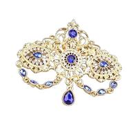 Artistics Hollow Out Arabic Crystals Brooch with Tassels Embellishment for Morocco Bridal Formal Brooch