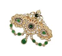 Artistics Hollow Out Arabic Crystals Brooch with Tassels Embellishment for Morocco Bridal Formal Brooch