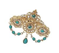 Artistics Hollow Out Arabic Crystals Brooch with Tassels Embellishment for Morocco Bridal Formal Brooch