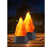 ArtistMART Fake Fire Lamp, LED Rechargeable Travel Night Light with Flickering Cozy Lighting, 3-Mode Flame Fireplace Candles for Apartment/Patio Decor, Outdoor/Camping