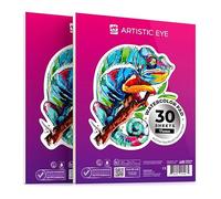 Artisto Watercolor Pads 22.9 x 30.5 cm, Pack of 2 (60 Sheets), Glue Bound, Acid-Free Paper, 140lb (300gsm), Perfect for Most Wet & Dry Media, Ideal for Beginners, Artists & Professionals