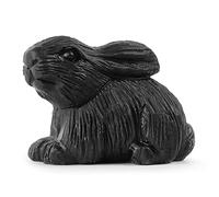 Artistone 2.0" Crystal Rabbit Statue Figurine,Hand Carved Gemstone Black Obsidian Sitting Rabbits Animal Carvings Art Sculpture, Handmade Bunny for Home,Garden,Lawn Yard Decor Ornament Farm(Gift Box)