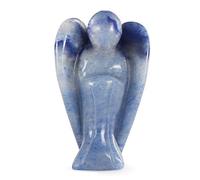 Artistone 2" Blue Aventurine Crystal Guardian Angel Stone Figurines Carved Gemstone Reiki Healing Statue for Bedroom Living Room Car Office(Gift Box)