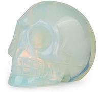 Artistone 2" Crystal Skull Ornament Crystals Gemstone Carving Human Skeleton Figurines Head Bone Statue Sculpture Reiki Healing Stones Halloween Decoration(Opalite)
