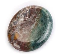 Artistone 2" Crystal Worry Stone,Polished Natural Ocean Jasper Chakra Reiki Healing Thumb Stones for Anxiety Meditation Stress Release with Gift Box