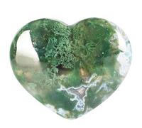 Artistone 50 mm Crystal Heart, Big Healing Crystals Stone, Natural Love Hearts Gemstones, Pocket Palm Stones for Anxiety Relief, Crystal Gifts for Women, Valentines Day Gifts for Her - Waterweed agate