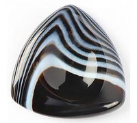 Artistone Black Banded Agate Thumb Worry Stone Healing Crystals Pocket Palm Stone for Anxiety Chakra Meditation Home Decor with Gift Box