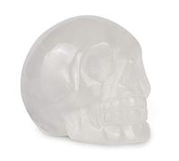 Artistone Crystal Skull Ornament 2 inch Gemstone Carving Human Skeleton Skull Figurines Head Bone Statue Sculpture Reiki Healing Stones Home Halloween Decoration(Clear Quartz)