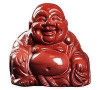 Artistone Red Jasper Crystal Smiling Happy Buddha Statue, 2.0 inch Carved Maitreya Laughing Buddha Figurine Healing Crystal Gemstone Lucky Stone Home Decoration