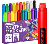 ARTISTRO 20 Jumbo Markers, Acrylic Markers with 15mm Jumbo Felt Tip for Rock, Wood, Canvas, Ceramic, Glass & More - Acrylic Paint Markers for Murals Posters Art Journals Tagging Calligraphy