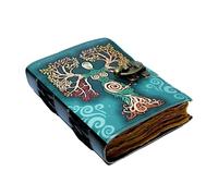 ARTISTRY ARTS Blank Spell Book Of Shadows Journal With Lock Clasp Prop Vintage Handmade Leather Diary Embossed Prayer Pagan Antique Witchcraft Wiccan Notebook Daily 7 X 5 Inches