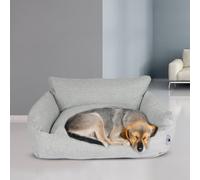 Artistry Home Berjer Style Pet Bed - Elegant Sofa Design, Soft Foam Cushion, Washable Cover - Grey Dog & Cat Bed for Living Room Decor (L)