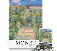 Artists Garden at Vetheuil 1000 Piece Jigsaws for Adults Puzzle Unwind Game Sharp Edge Playful Challenge Home Accent (38x52cm)
