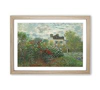 Artists Garden in Argenteuil by Claude Monet Framed Print | A2 Oak Framed Wall Art | Ready to Hang | Modern Floral Picture | Living Room Bedroom Lounge Office