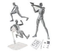 Artists Manikin Action Figure Drawing Model,Figure Model for Sketching, Painting, Drawing, Human Mannequin Body Doll Male Action Figure (Grey,Male)