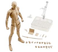 Artists Manikin Art Mannequin Figures Supplies Drawing Tools|Action Figures Poseable Skin Color PVC Blank Action Figure Body with Accessories DIY Collectible Drawing Model