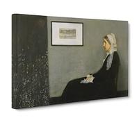 Artists Mother Vol.1 By James McNeil Whistler Classic Painting Canvas Wall Art Print Ready to Hang, Framed Picture for Living Room Bedroom Home Office Décor, 24x16 Inch (60x40 cm)