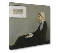 Artists Mother Vol.1 by James McNeill Whistler Classic Painting Canvas Wall Art Print Ready to Hang, Framed Picture for Living Room Bedroom Home Office Décor, 20x20 Inch (50x50 cm)
