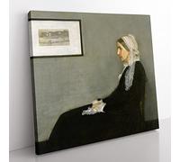 Artists Mother Vol.1 by James McNeill Whistler Classic Painting Canvas Wall Art Print Ready to Hang, Framed Picture for Living Room Bedroom Home Office Décor, 50x50 cm (20x20 Inch)