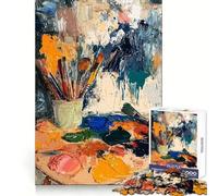 Artist's Palette And Brushes 1000 Adult Pieces Jigsaw Puzzle Brain Exercise Tight Joint Real Challenge Art Decor (38x26cm)