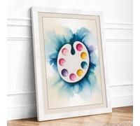 Artist's Palette Modern Framed Wall Art Print A2 (59.4×42cm) White, Wall Decor for Living Room, Bedroom, Office & Home, Ready to Hang, Art Gift