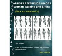 Artists Reference Images - Woman Walking and Sitting: Black and white version