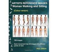 Artists Reference Images - Woman Walking and Sitting: Colour version