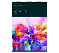 Artists Sketch Pad Spiral Bound Artist Drawing Paper Durable Acid Free Sketchbook for Adults & Teens Natural White Sketching Writing Painting Art Supplies- 170gsm Cartridge Paper (A, A3)