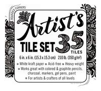 Artist's Tile Set: White Thick 210 lb Paper, 17 pt, 6x6 inches. Heavyweight Paper for tangles, Patterns, dot Painting, Mandalas and Miniature Drawings. Blank Index Flash Note & Post Cards