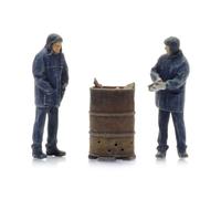 Artitec 5870048 - H0 / 1:87 - Railway Worker with Fire Barrel (2x) - New