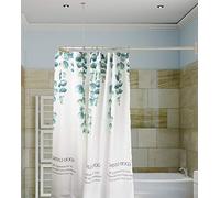 Artiwell L Shaped Shower Curtain Rod, Bathroom Bathtub Corner Shower Curtain Rod with Ceiling Support (BRUSHED NICKEL)