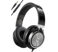 Artix® CL750 Premium Wired On Ear Headphones with Microphone, Comfortable Noise Isolating Design, 3.5mm Aux Headphone for Laptop, PC, Mobile, Tablet, Adults, Men, Women, Boys and Girls - Black