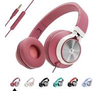 ARTIX CL750 Wired Headphones with Mic and Volume Control - 90% Noise Cancelling Plug In Headphones for Laptop, PC, iPad and Computer Wired, Over Ear Head Phone with Cable - (Foldable, Aux Jack 3.5mm)