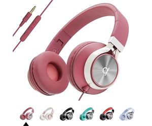 ARTIX CL750 Wired Headphones with Mic and Volume Control - 90% Noise Cancelling Plug In Headphones for Laptop, PC, iPad and Computer Wired, Over Ear Head Phone with Cable - (Foldable, Aux Jack 3.5mm)