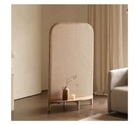 Artiz New Chinese Style Solid Wood Room Divider Retro Rattan Weaving Partition Screen Portable Freestanding Wall Divider For Living Room, Entrance, Bedroom (Color : Natural, Size : 90x45x140cm)
