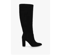 Artizan Black Suede Block Heel Knee Boots - Black Suede / 3