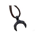 ARTIZANSTORE Hand forged Huginn Muninn Moon pendant Iron Viking necklace