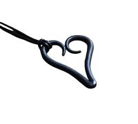 ARTIZANSTORE Hand Forged Iron Heart Pendant Necklace - Blacksmith Made