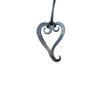 ARTIZANSTORE Hand Forged Iron Heart Pendant, Viking Celtic Necklace