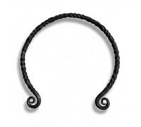 ARTIZANSTORE Hand Forged Necklace | Iron Torc Jewelry for Men | Viking Torc with Scroll Design | Medieval Craftsmanship | Water Resistant | 7.64 x 7.52 x 1.38 Inches