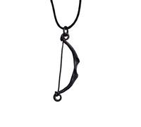 ARTIZANSTORE Hand Forged Trueshot Longbow Pendant, comes supplied with jewelry cord, Large, iron, iron