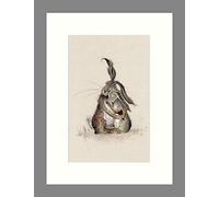 Artko Animal Framed Print Wall Art - 'Hares My Heart' Picture by Sarah Reilly - Contemporary Wildlife Artwork - Ready to Hang Home Decor - 43.5 x 33.5 cm