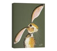 Artko Artistic Hare Canvas Wall Art - 'Maisie' by Quinn Russell - Wildlife Themed Artwork - Ready to Hang Home Décor - 30cm x 40cm
