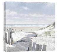 Artko Coastal Scene Canvas Print - Pathway to the Beach II Painting by Richard Macneil - Contemporary Seaside Themed Artwork - 40 x 40cm