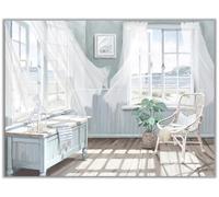 Artko Coastal Scene Canvas Wall Art - 'Salt Wind' by Richard Macneil - Scenic Nautical Themed Picture - Ready to Hang Home Décor - 40cm x 30cm